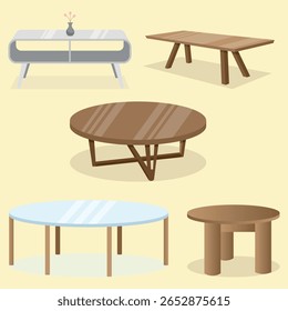 conjunto de design de vetor de objeto de ilustração de móveis