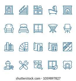 Set of furniture and interior design icons. Vector illustration