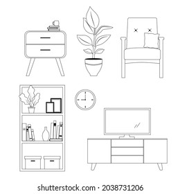 5,132 Furniture lineart Images, Stock Photos & Vectors | Shutterstock