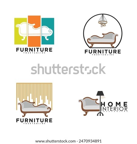 Set furniture logo design vector with creative concept
