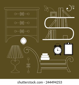 A set of furniture in retro style