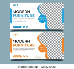 Set of Furniture Sale banners with standard web sizes. Business banners template with place for images. Vertical, Horizontal and Rectangle Banners design for ad, flyer, poster, social media.
