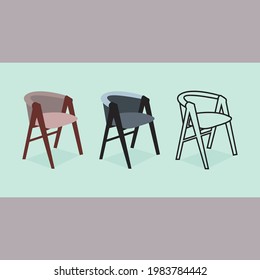 Set of furniture for sitting. chairs, armchairs, stools icons. vector illustration vector.