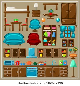 Set of furniture. vector 