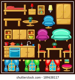 Set of furniture. vector 