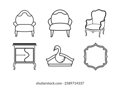 Set of furniture vector illustration, Furniture design