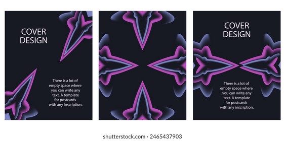 Set Future Dusk 2025 trend color vector Posters Covers Design. Pink Doll Trippy Gradient 3D Banner collection.