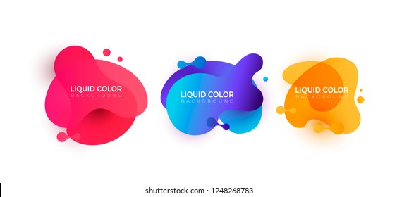 Set of future liquid gradient splashes. Vector design for covers, greeting card, poster or flyers.