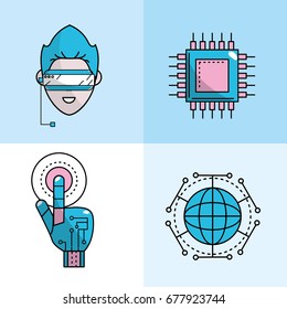 set future technology connect in the cyberspace information