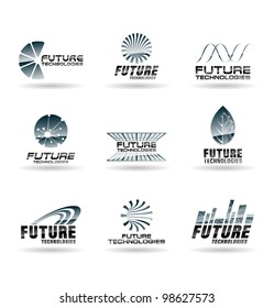 Set of Future technology icons. Abstract design elements.