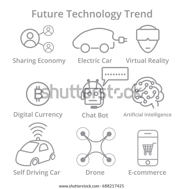 set of future technology trend\
Premium quality outline symbol collection. Simple mono linear\
pictogram pack. Stroke vector logo concept, web\
graphics.
