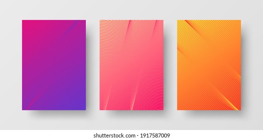 Set of Futuristic Abstract Background Wallpapers with Geometric Line Design. Modern Background Template for Banner, Brochure, Identity, Branding etc. Bright Backgrounds with Optical Illusion Lines