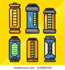 Un conjunto de vector de batería futurista