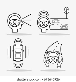 set futuristic car with modern elements