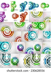 Set of futuristic circle backgrounds, mega collection
