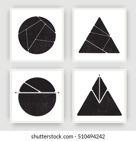 Set of Futuristic concept Design. Applicable for Covers, Placards, Posters, Flyers and Banners. Black and White minimalistic.