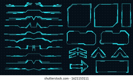 Set of futuristic elements for the hud interface.Vector virtual graphic touch user interface.