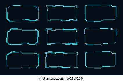 Set of futuristic frames for the hud interface.Vector illustration.