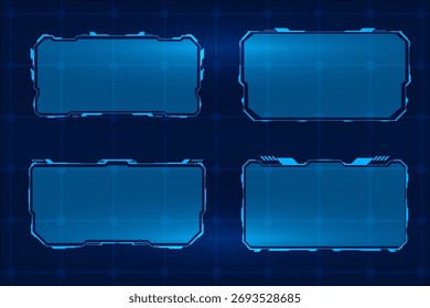 Set Futuristic HUD Marcos de cuadro de texto Ilustración vectorial futurista
