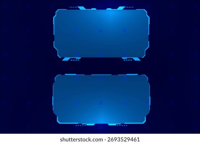 Set Futuristic HUD Text Box Frames Futuristic Vector Illustration