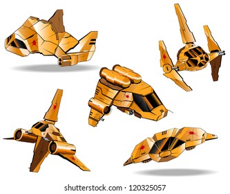 conjunto de interceptores futuristas. vector 10
