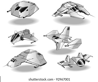 set of futuristic interceptors.vector 3