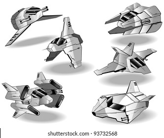 set of futuristic interceptors.vector 5