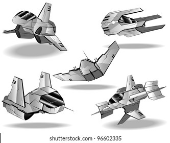 set of futuristic interceptors.vector 7