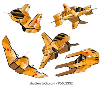 set of futuristic interceptors.vector 8