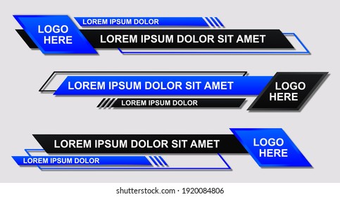 Set futuristic lower thirds set template vector. Template layout design banner for bar Headline news title. Modern design style.