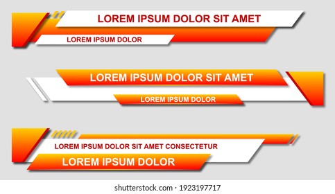 Set futuristic lower thirds set template vector. Template layout design banner for bar Headline news title. Modern design style. Vector illustration