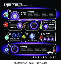 set of futuristic meter collection