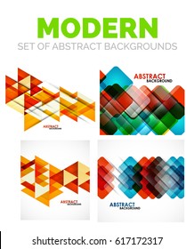 Conjunto de plantillas abstractas futuristas modernas, formas translúcidas de color con efectos de sombra