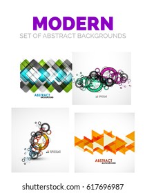 Conjunto de modelos abstratos modernos futuristas, formas translúcidas coloridas com efeitos de sombra