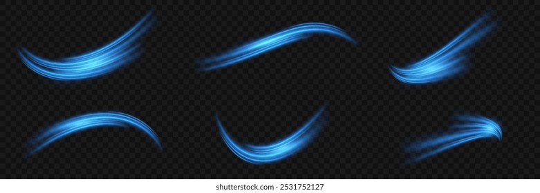 Set of futuristic neon light lines. High speed speed effect. Vector 
illustration EPS10
