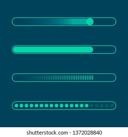 Set of Futuristic progress loading status bar. Element for design
