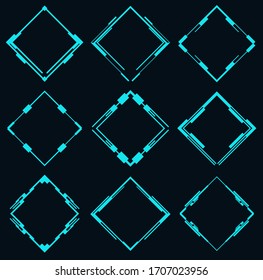 Set von futuristischen Rhombus für hud interface.Vektorillustration Illustration.