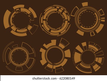 Set Of Futuristic Technology Interface Element In Vector.