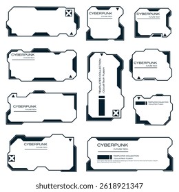 Conjunto de elementos de interface do usuário futurista para painéis de exibição e interfaces digitais