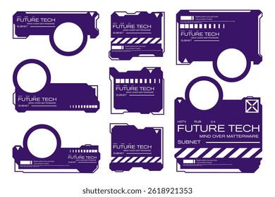 Conjunto de elementos de interface do usuário futurista para painéis de exibição e interfaces digitais
