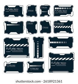 Conjunto de elementos de interface do usuário futurista para painéis de exibição e interfaces digitais