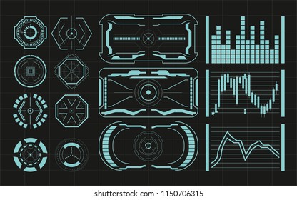 Set of Futuristic user interface Elements. HUD. hi-tech main. ui design hologram screens. Abstract technology background communication concept digital innovation background vector illustration