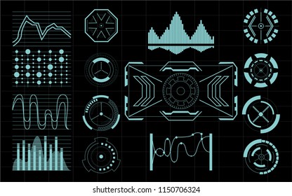 Set of Futuristic user interface Elements. HUD. hi-tech main. ui design hologram screens. Abstract technology background communication concept digital innovation background vector illustration