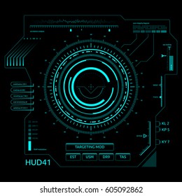 Set of futuristic user interface elements HUD for dashboard or control panel