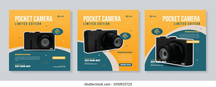 Conjunto de gadgets y publicaciones de tecnología en medios sociales con líneas abstractas plantilla de vector premium