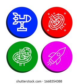 Set of galaxy icons. Such as Rocket, Space, Black hole , galaxy icons