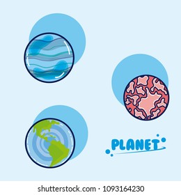Set of galaxy planets