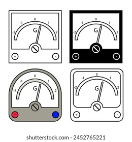 Set of galvanometer icons with different design