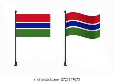 Conjunto de banderas de Gambia aisladas para la celebración del Día de la Independencia