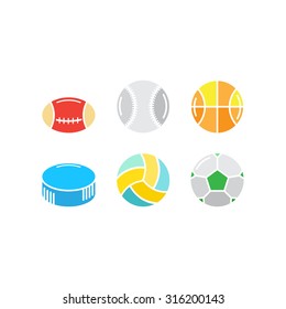 set of game balls for active sports